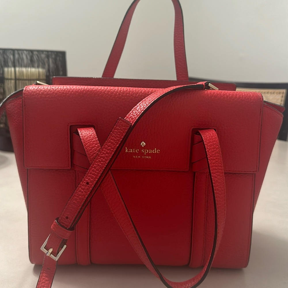 Kate Spade red top handle bag